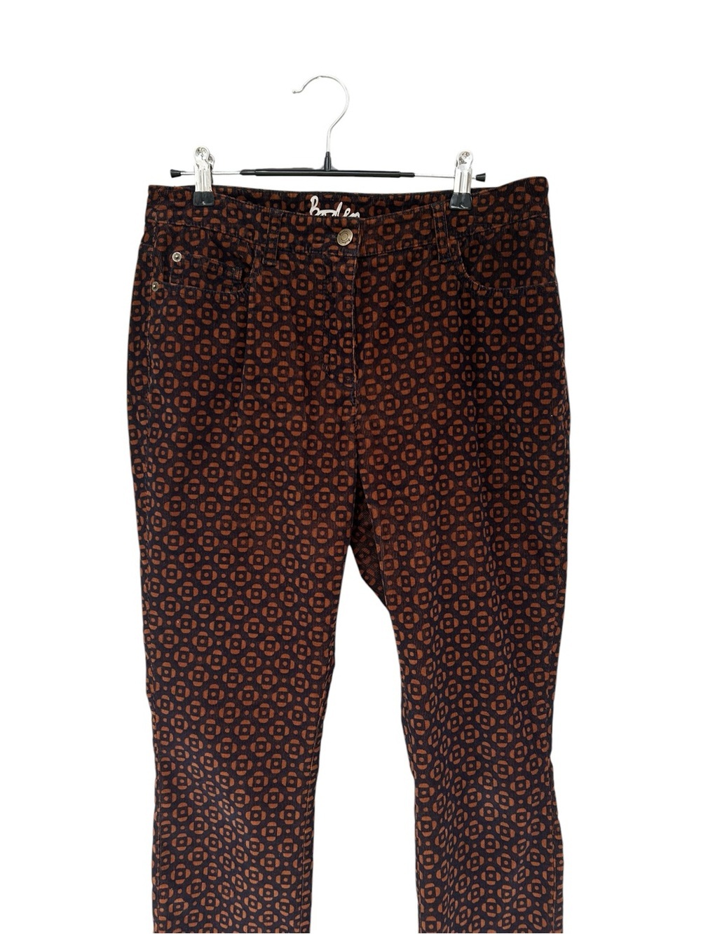 Boden Corduroy Slim Crop Patterned Pants in Brown and Black - Size Women’s 8 - Picture 8 of 11